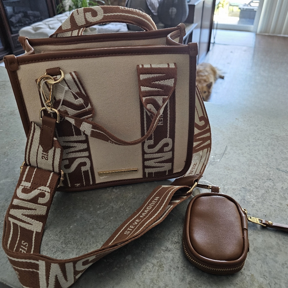 Steve Madden Bwebber Canvas Convertible Tote NWT